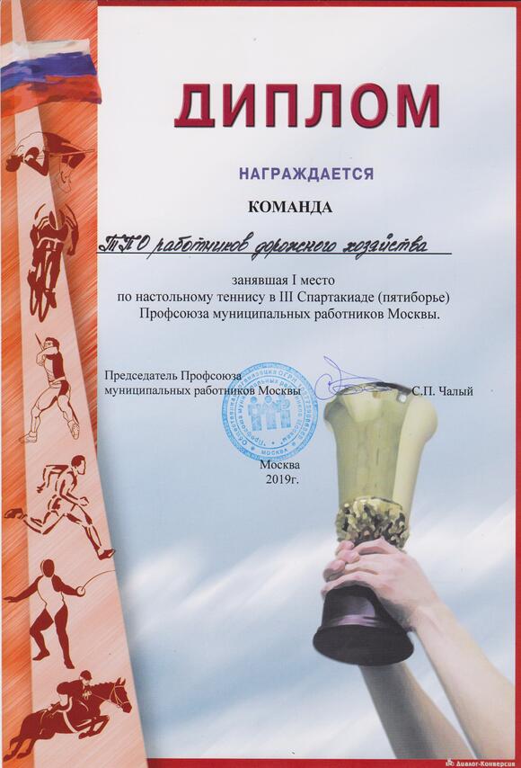 1 место Теннис